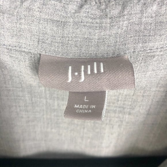 J Jill Gray Button Down Blouse Top Large - Picture 3 of 5